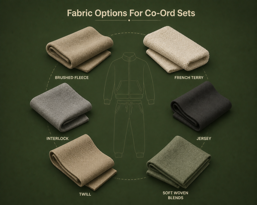 Co-Ord Set Fabric Options – Premium fabric choices for custom co-ord sets by Eco Jersey