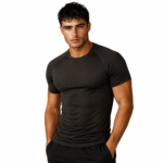 Tan colored compression T-shirts for sports and medical use with targeted muscle support and graduated compression technology