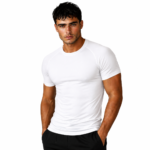 White colored compression T-shirts for sports and medical use with muscle support and moisture-wicking properties