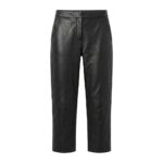Cropped Leather Pants | Stylish Relaxed Fit Leather Bottoms