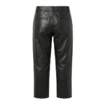 Cropped Leather Pants | Stylish Relaxed Fit Leather Bottoms - Image 3