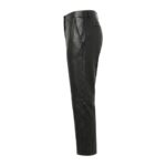 Cropped Leather Pants | Stylish Relaxed Fit Leather Bottoms - Image 4