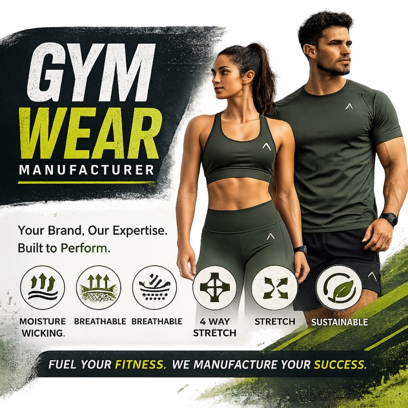 fitness apparel production line showing high-quality gym wear manufacturing process by Eco Jersey