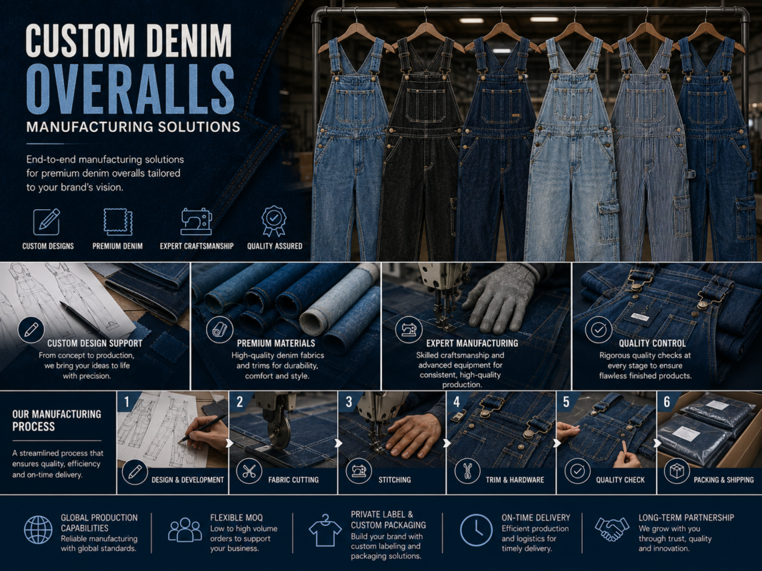 Custom Denim Overalls Manufacturing Solutions – Wholesale custom denim overalls by Eco Jersey