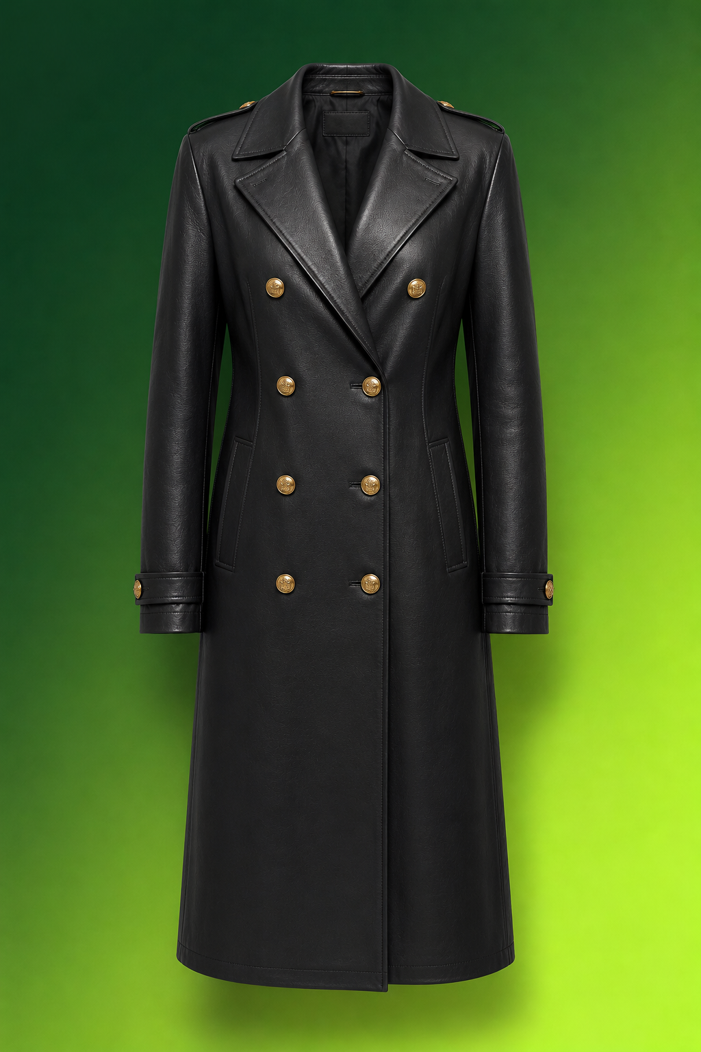 Double-Breasted Leather Coats