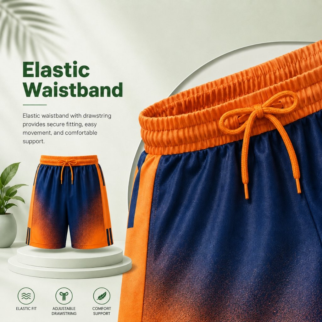 Sublimation Shorts — elastic waistband