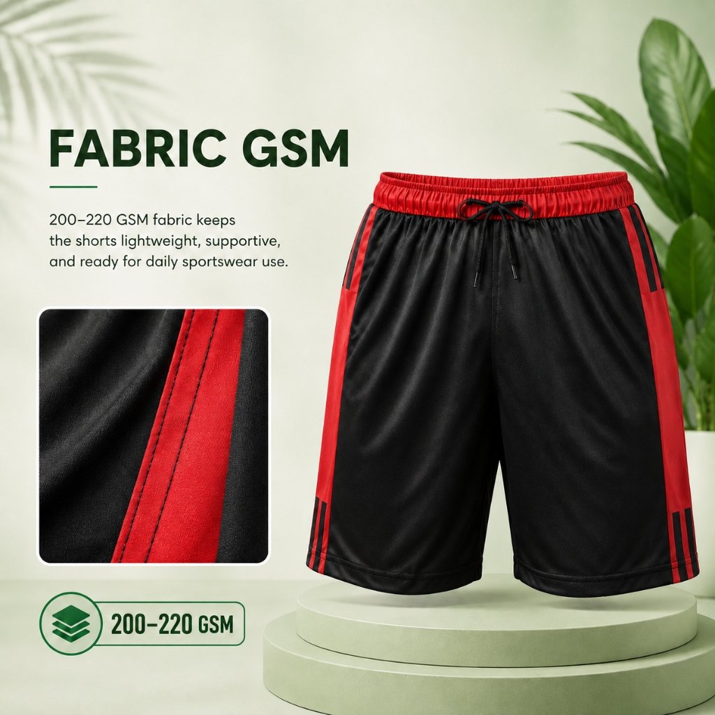 Fabric GSM weight detail for Sublimation Shorts