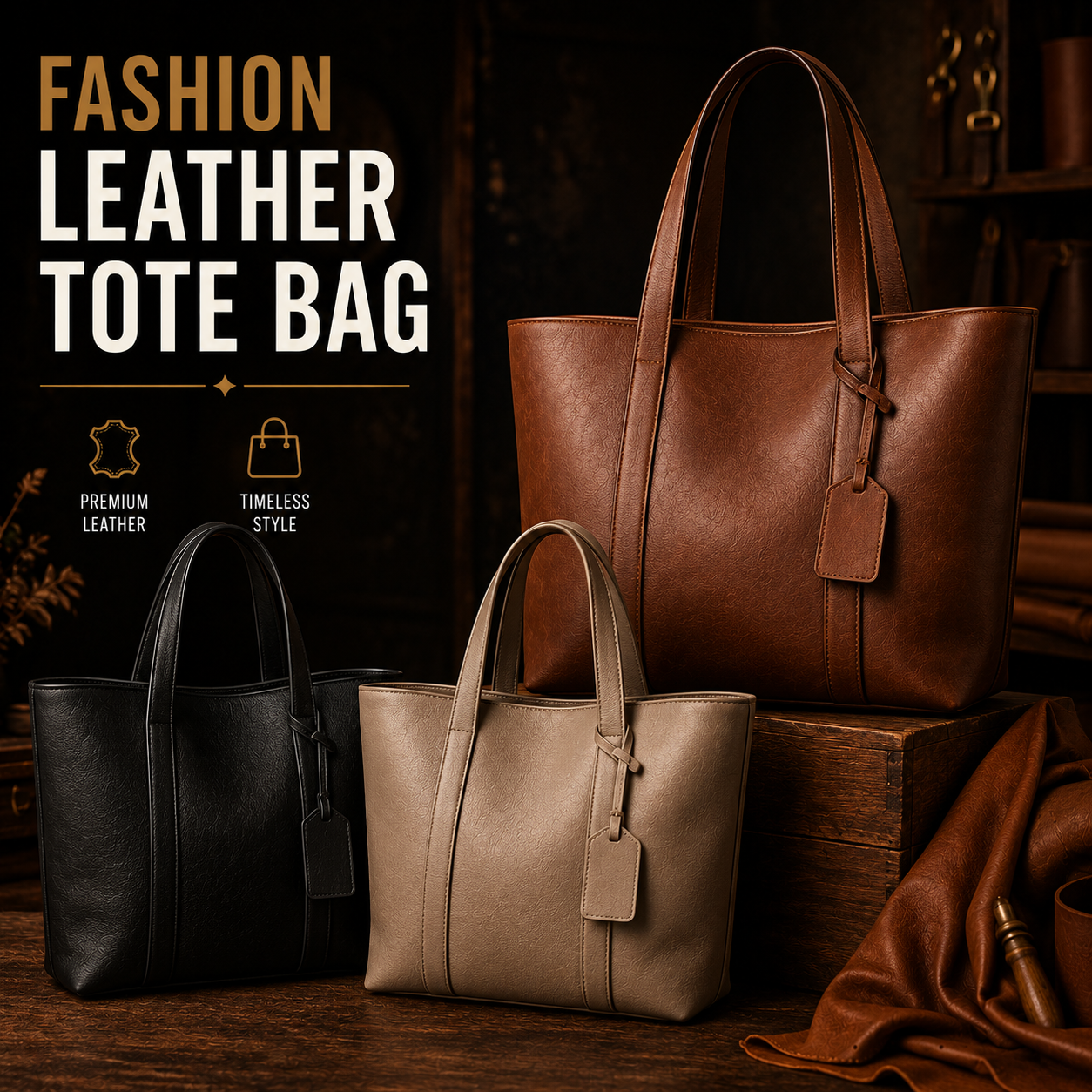 Fashion Leather Tote Bag Manufacturer – Custom fashion leather tote bags wholesale by Eco Jersey