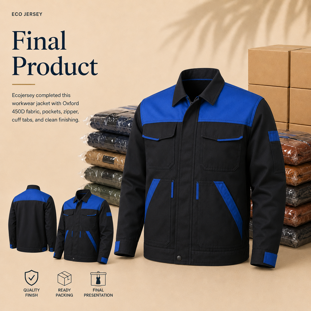 Durable Oxford Workwear Jacket — finished product