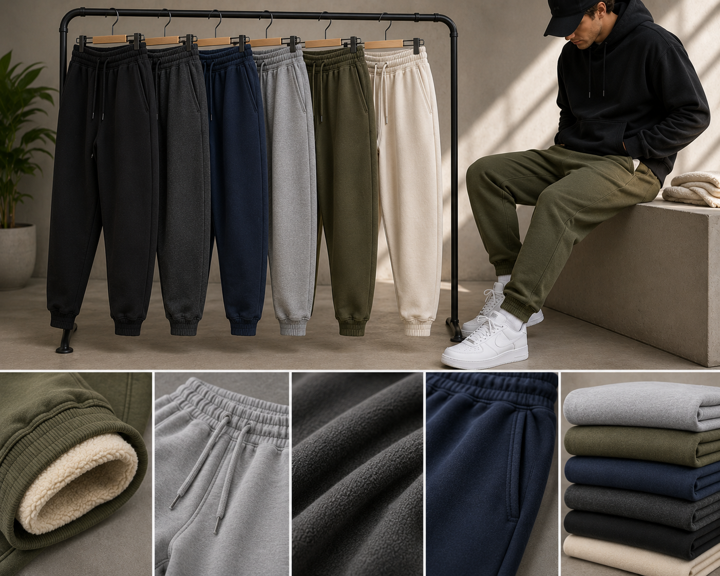 Fleece Lined Joggers Manufacturer – Custom fleece lined joggers wholesale by Eco Jersey