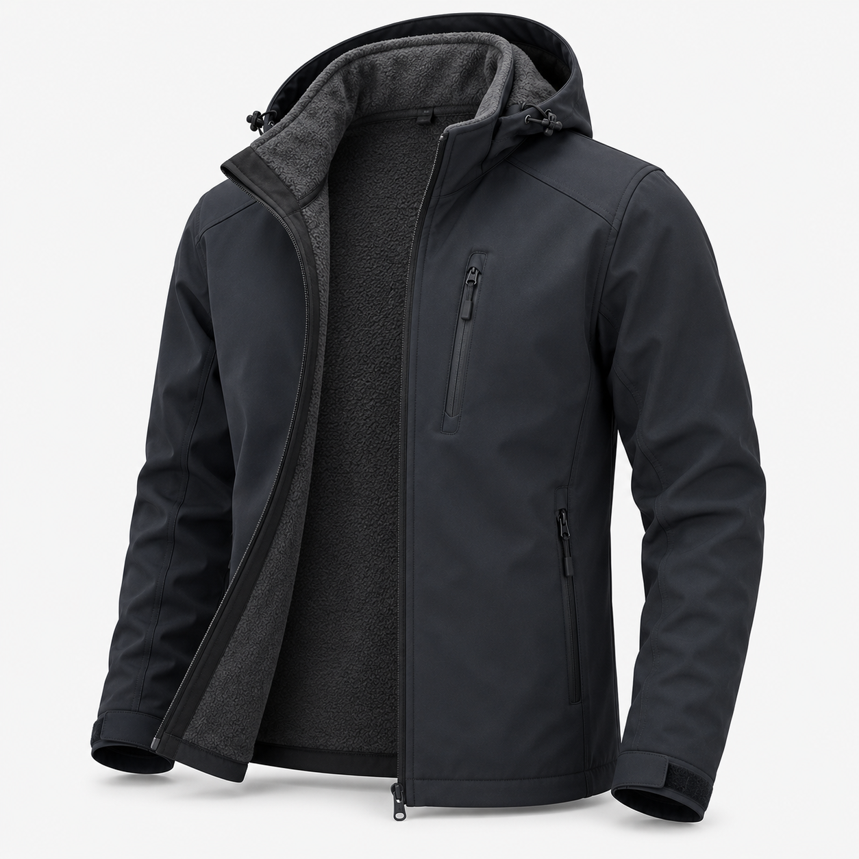 Fleece-lined softshell jackets with warm inner fleece and weather-resistant outer shell for outdoor activities and hiking