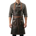 Full Grain Leather Aprons | Durable Work Apron with Canvas - Image 2