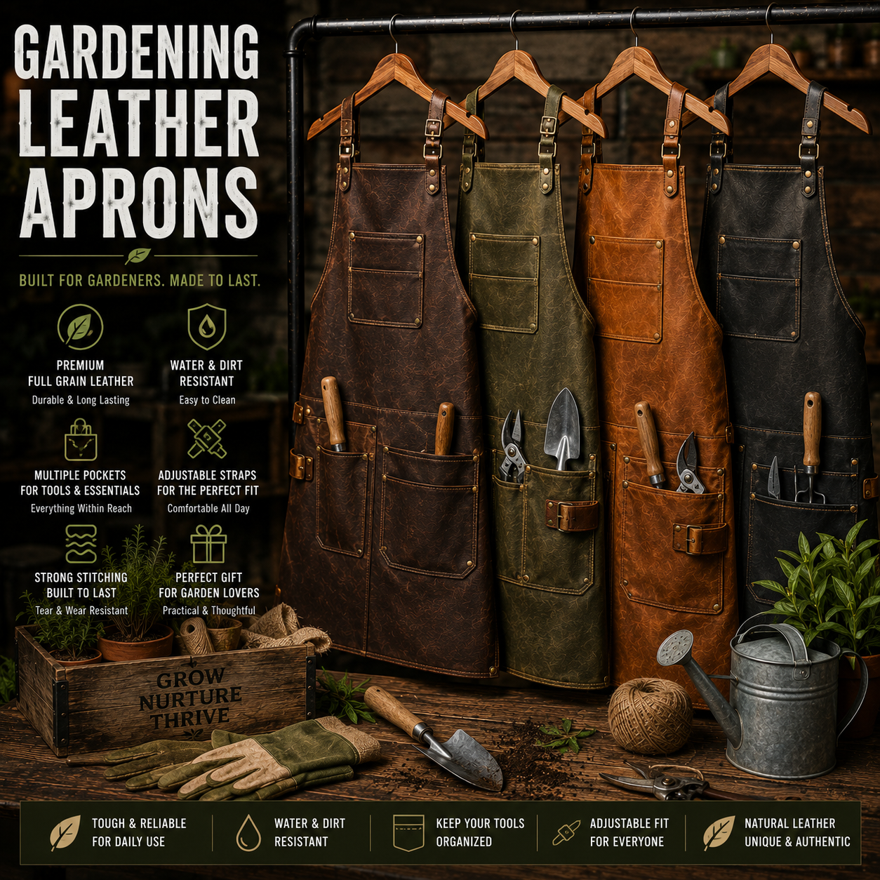 Gardening Leather Aprons Manufacturer – Custom gardening leather aprons wholesale by Eco Jersey