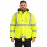 High Visible waterproof jacket-model front view