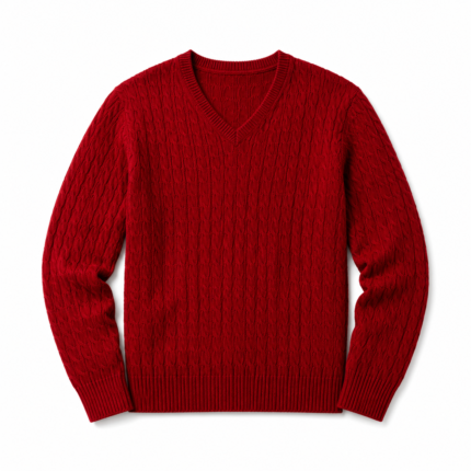 Cut out on transparent background for the Men's Knitted Sweater e-commerce product page