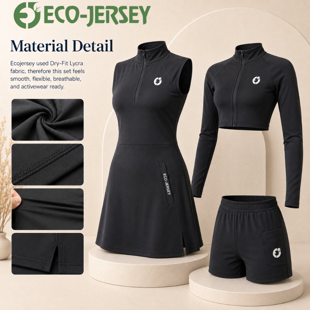 Fabric material detail for Women’s 3-Piece Sports Pivot Dress Set