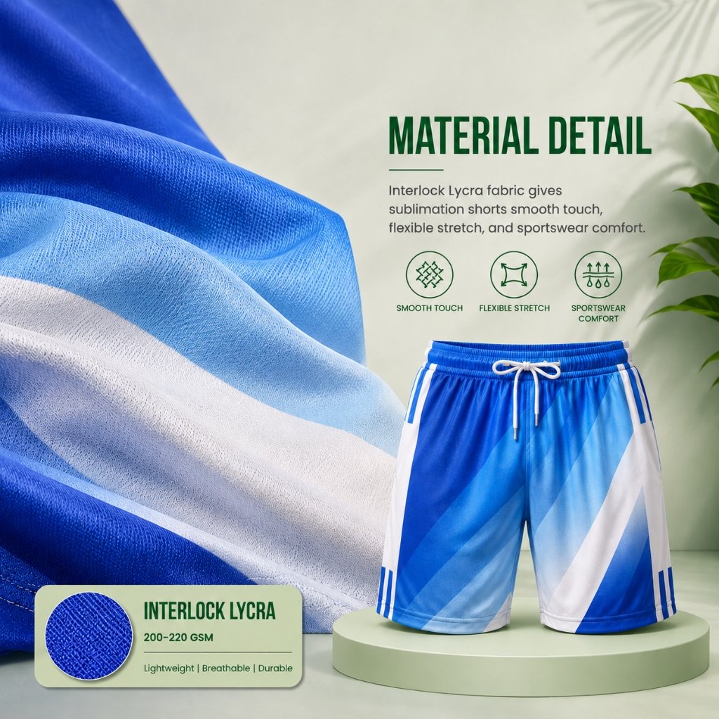 Fabric material detail for Sublimation Shorts