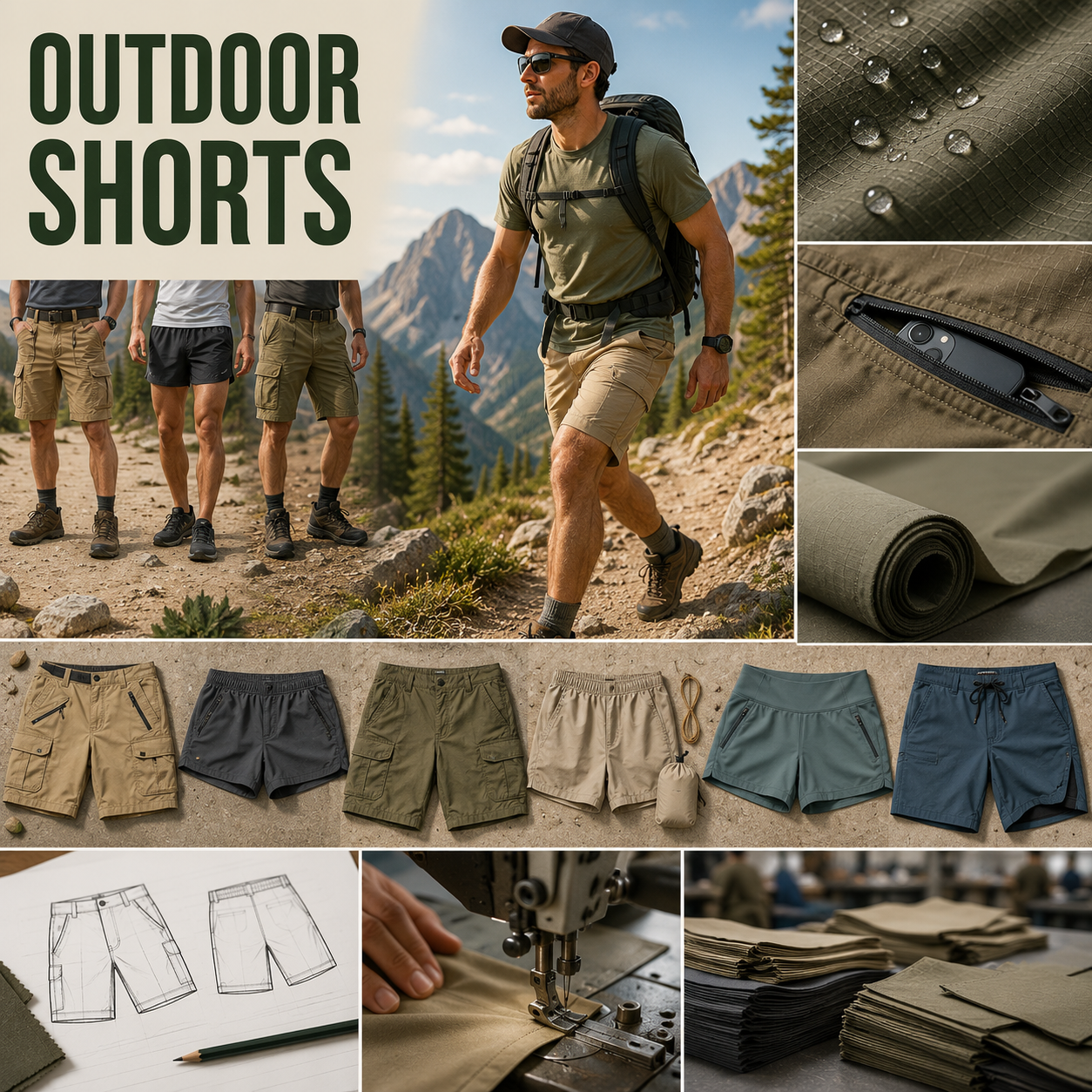 Custom outdoor shorts manufacturer - wholesale B2B production of hiking, trail running, and outdoor shorts