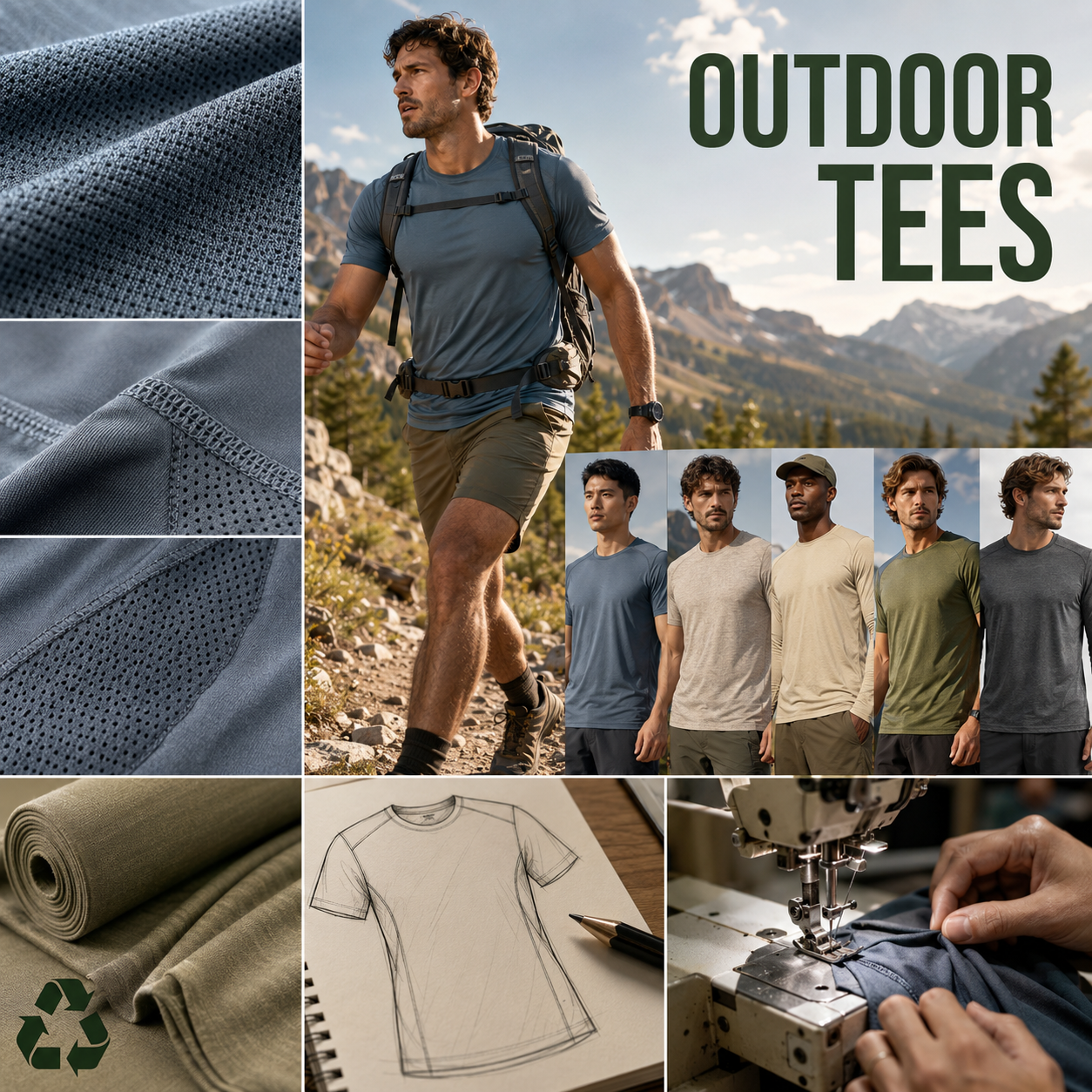 Custom outdoor tees manufacturer - wholesale B2B production of performance outdoor t-shirts