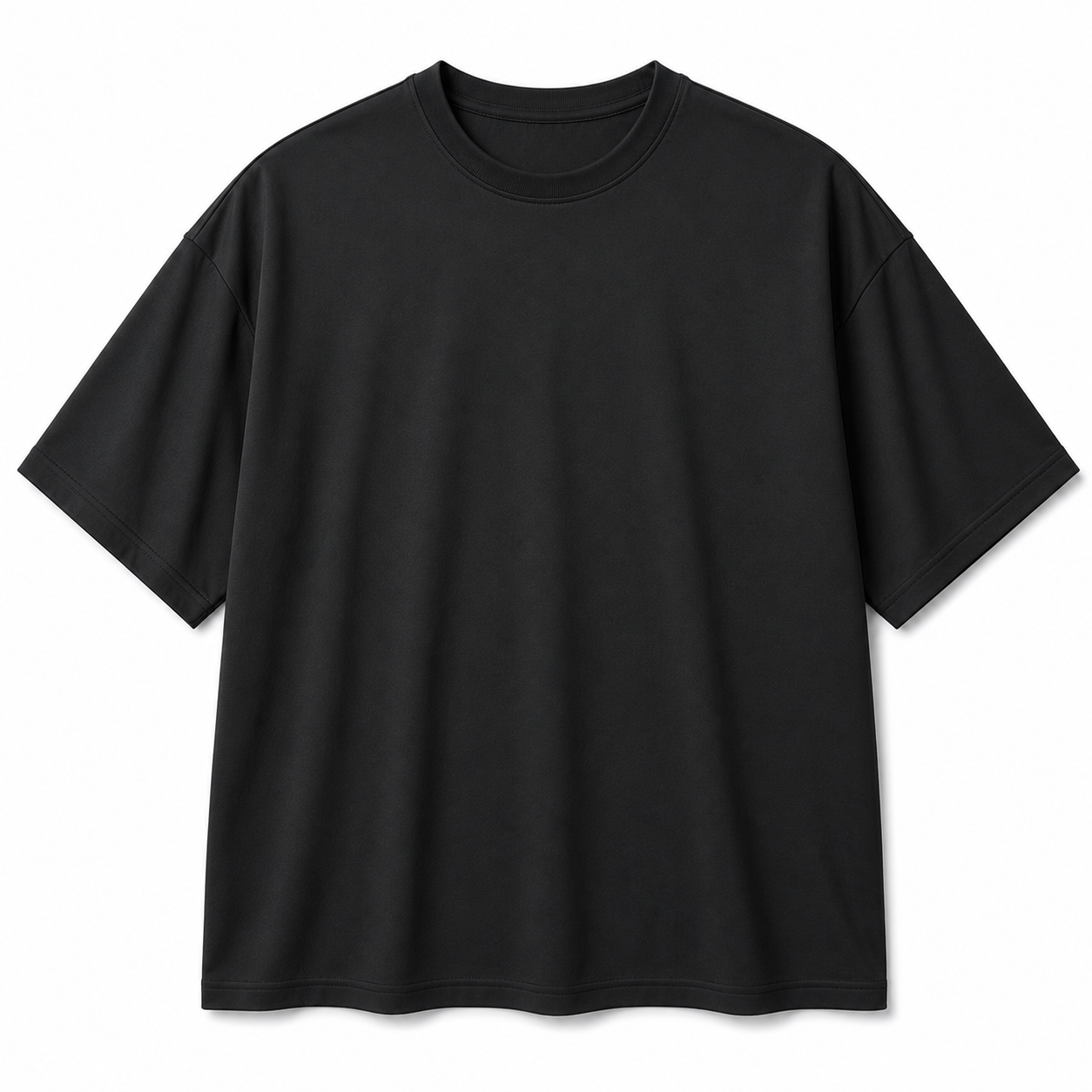 Custom oversized gym training t-shirt manufacturer showing a men's black oversized short sleeve training tee on a white background for gym brands and streetwear retailers