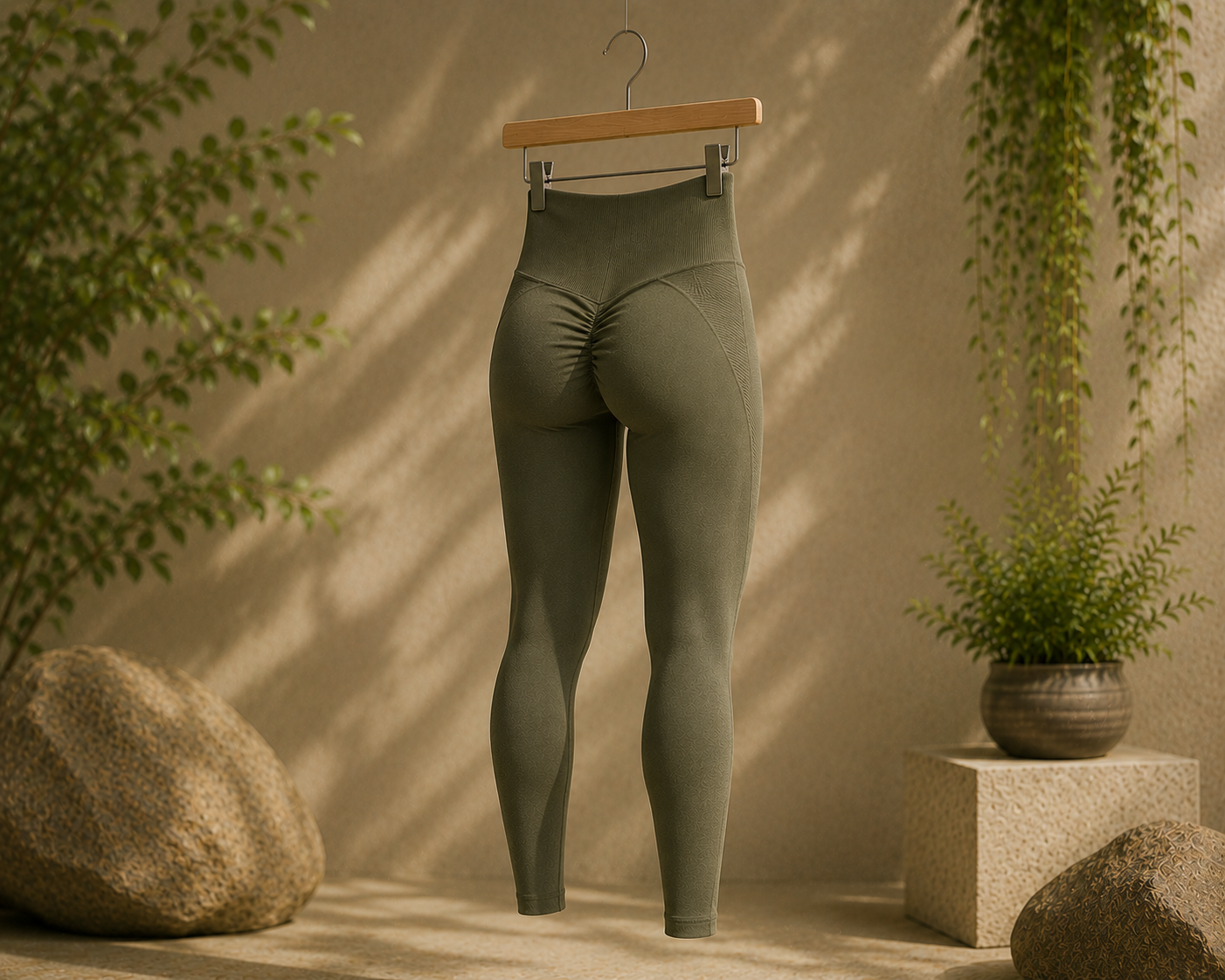 Custom scrunch back leggings manufacturer showing women's high-waist booty-sculpting scrunch butt leggings for fitness brands and activewear retailers