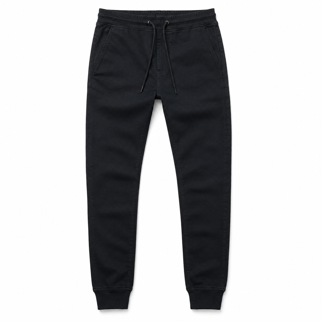 Black slim-fit jogger pants custom activewear manufactured by Eco Jersey