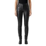 Slim Fit Leather Pants | Stylish Stretch Faux Leather Bottoms - Image 2