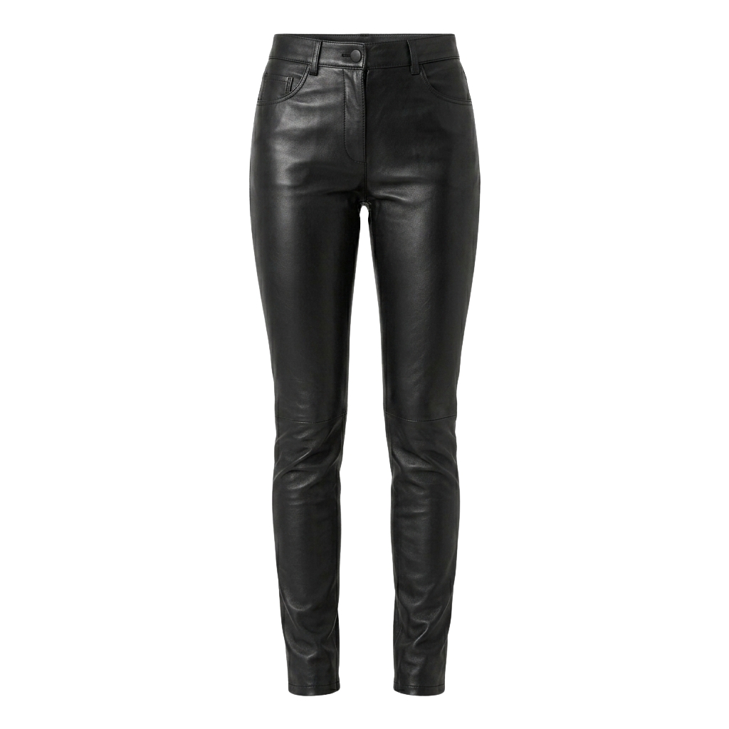 Slim Fit Leather Pants Slim Fit Leather Pants | Stylish Stretch Faux Leather Bottoms - Image 1