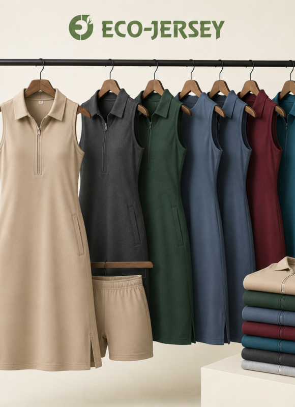 Custom solid color women's dress by Eco Jersey, plain solid dress for wholesale private label fashion brand manufacturing