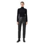 Straight Leather Pants | Stylish Stretch Faux Leather Bottoms - Image 2