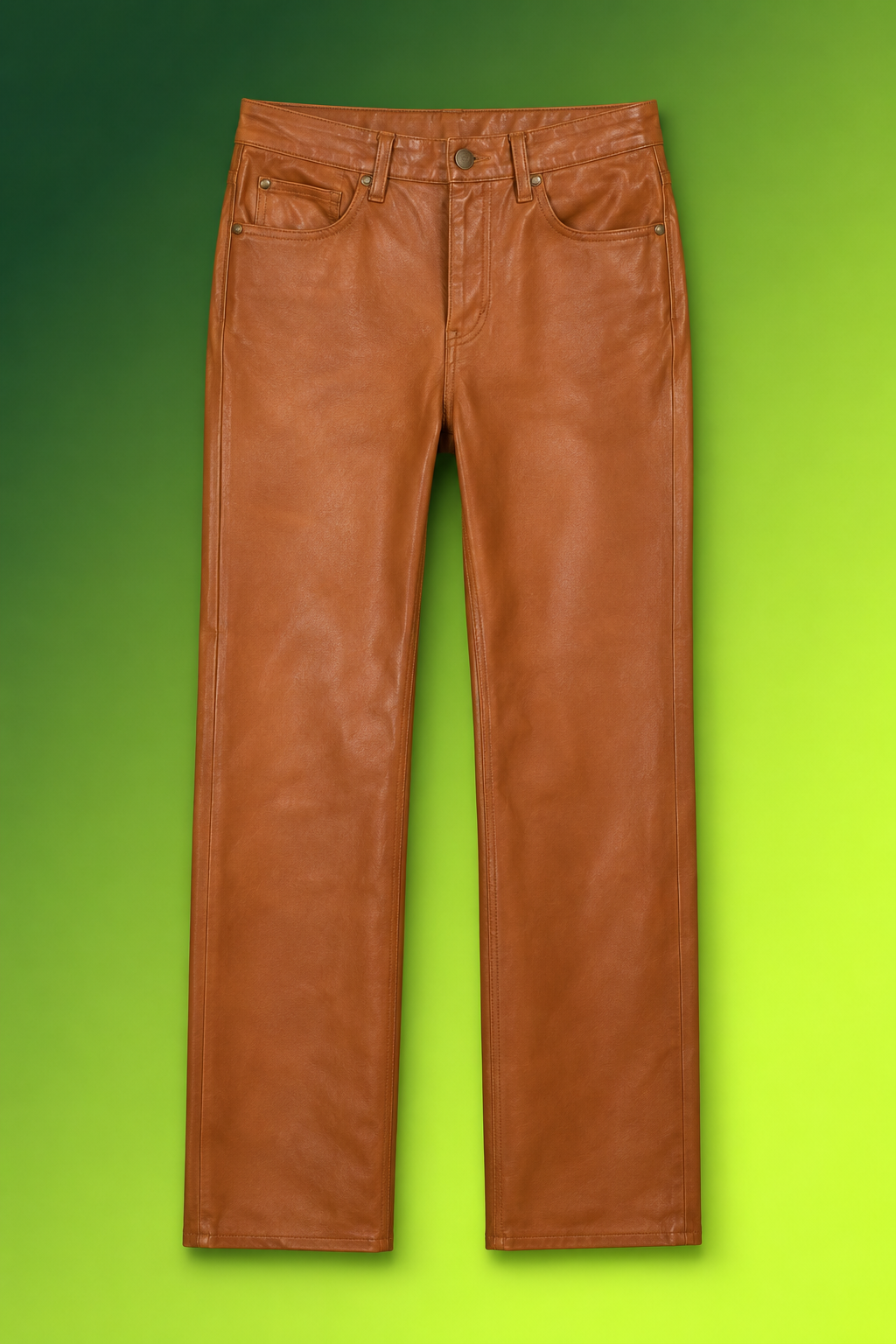 Straight-Leg Leather Pants