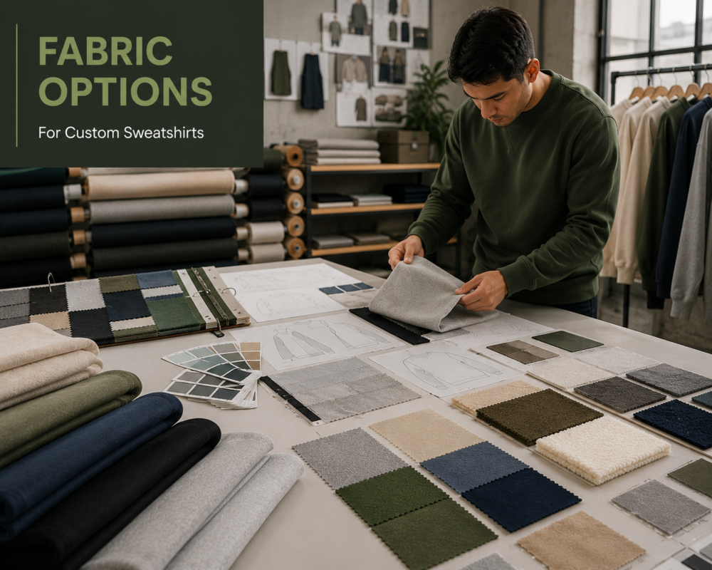 Sweatshirt Fabric Options – Premium fabric choices for custom sweatshirts by Eco Jersey