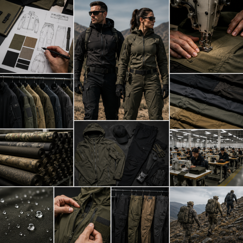 Tactical apparel manufacturer banner image for softshell jackets page, wholesale B2B production of tactical and military softshell jackets