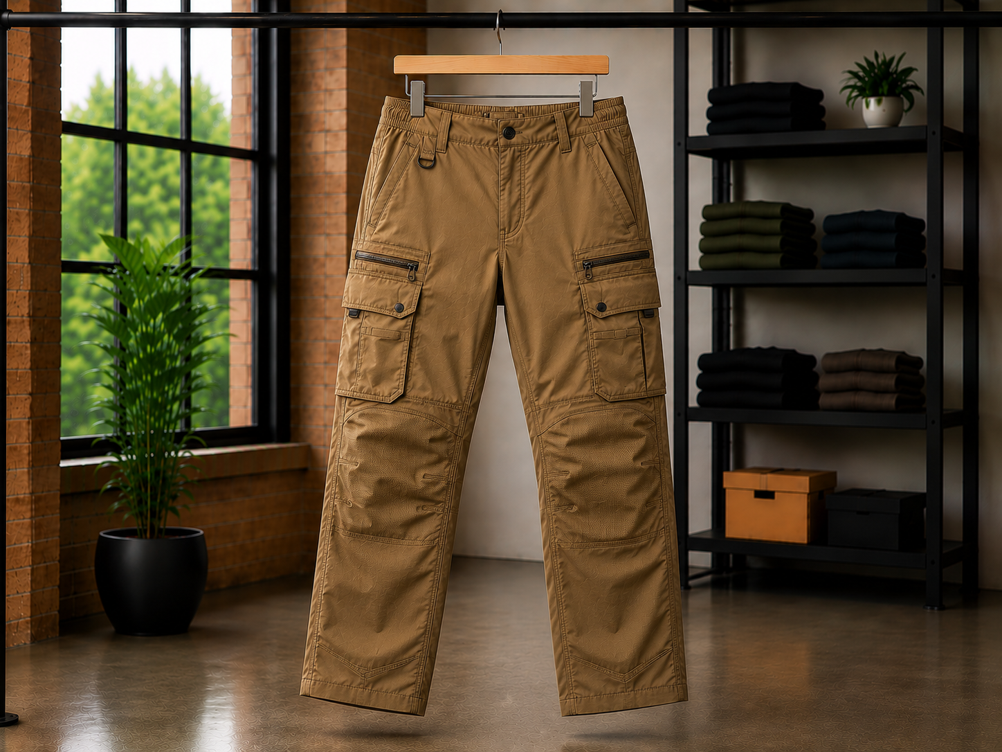 Tactical cargo pants with reinforced knees and multiple utility pockets for military, security, and outdoor use