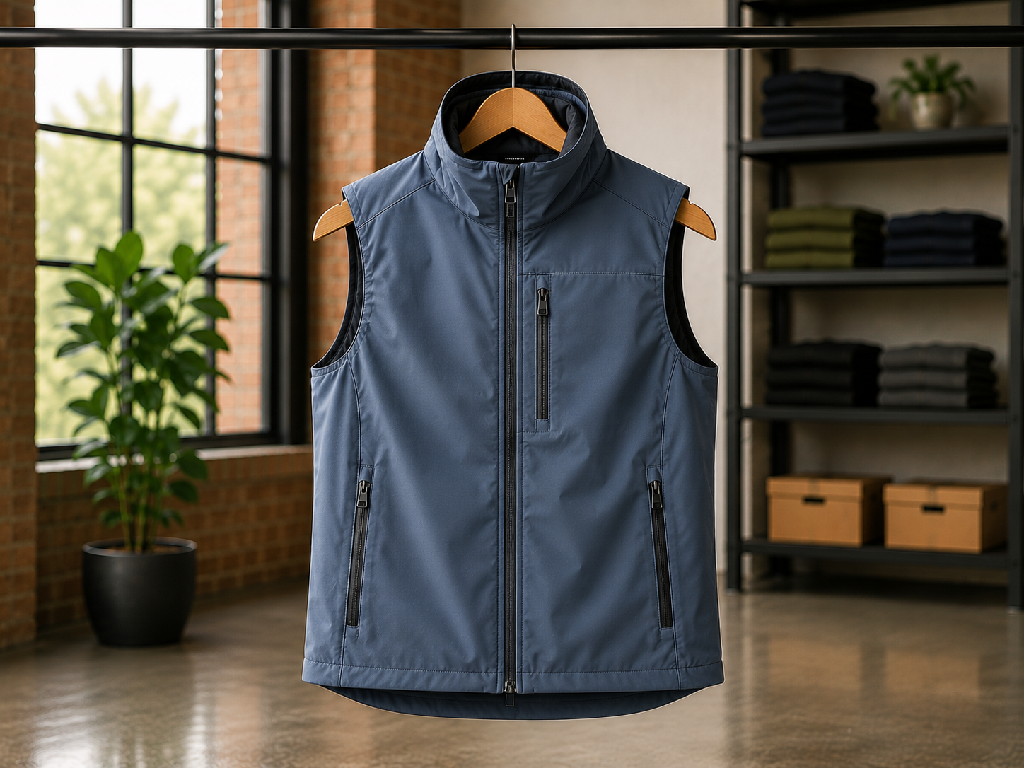 Technical shell vests with waterproof and windproof protection for outdoor sports and adventure activities