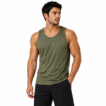 Unisex olive colored athletic tank top – lightweight workout muscle tee wholesale manufacturer by Eco Jersey
