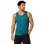 Unisex teal colored athletic tank top – lightweight workout muscle tee wholesale manufacturer by Eco Jersey