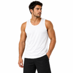 Unisex white athletic tank top – lightweight workout muscle tee wholesale manufacturer by Eco Jersey