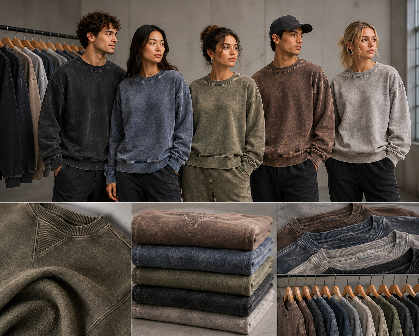 Vintage Washed Sweatshirt Manufacturer – Custom vintage washed sweatshirts wholesale by Eco Jersey