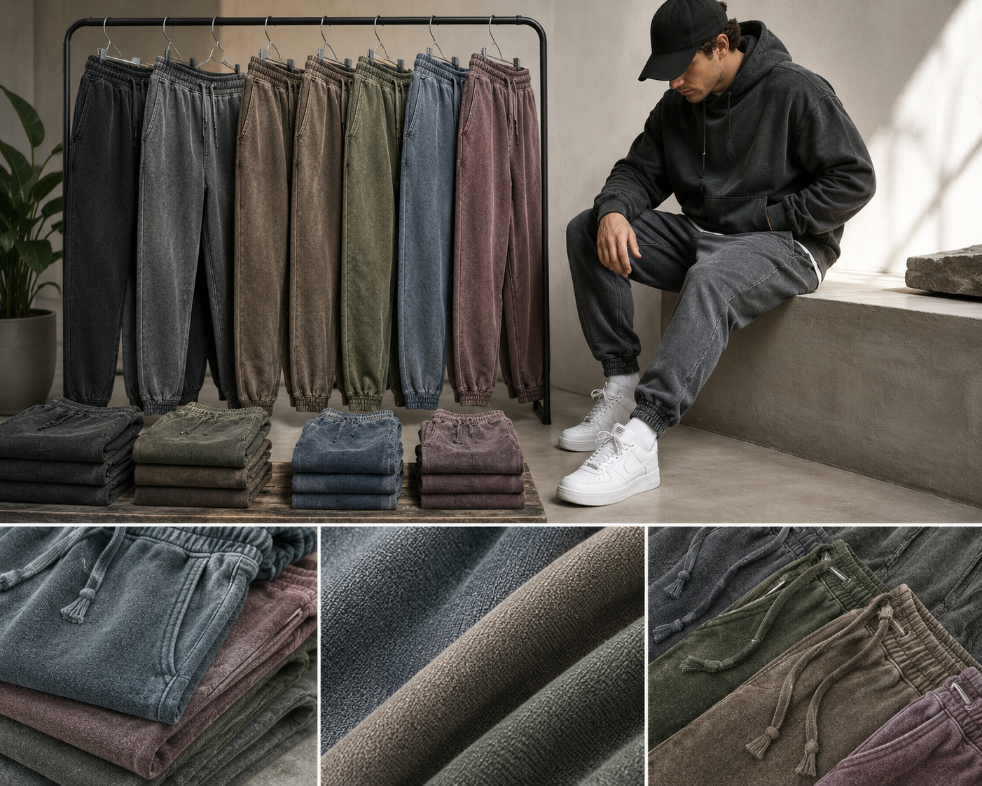 Washed and Garment Dyed Joggers Manufacturer – Custom washed and garment dyed joggers wholesale by Eco Jersey