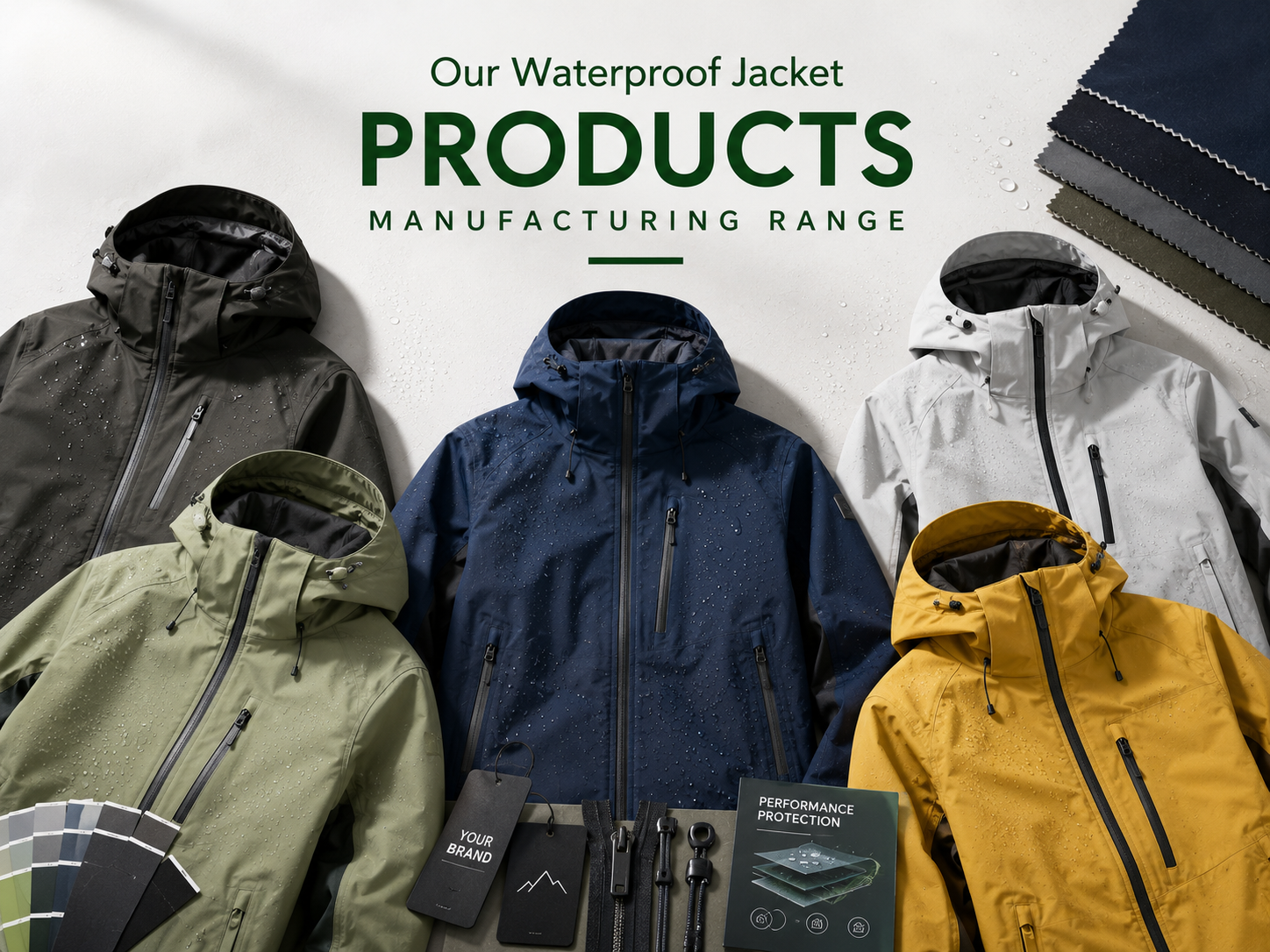 Custom waterproof jackets manufacturer hero banner - wholesale B2B production of waterproof outdoor jackets by Eco Jersey