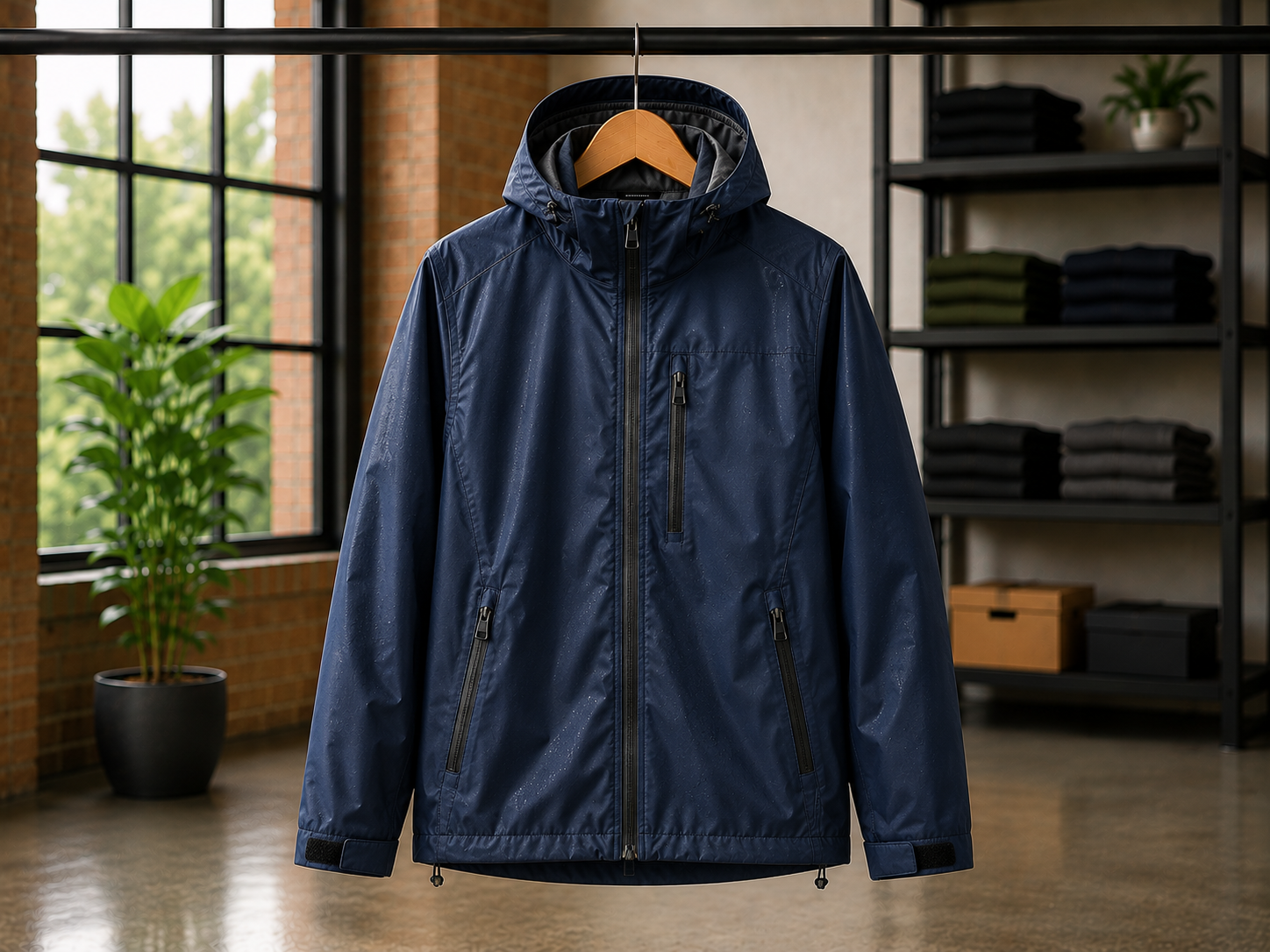 Waterproof rain jackets with sealed seams and adjustable hood for wet weather protection during outdoor activities