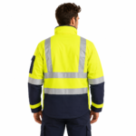Waterproof workwear jackets -model back view