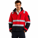 Waterproof workwear jackets-red colored