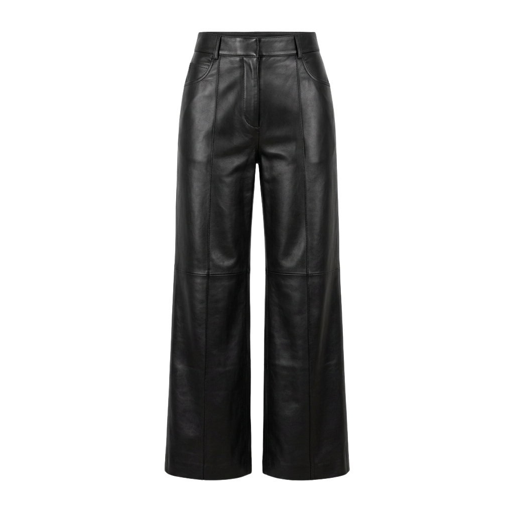 Wide Leg Leather Pants Wide Leg Leather Pants | Stylish High Waist Faux Leather Bottoms - Image 1