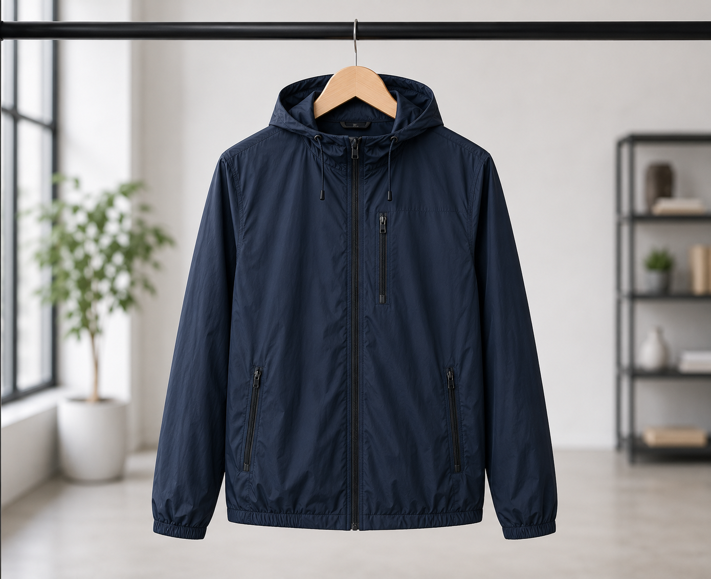 Custom windbreaker athleisure jacket with transparent background, bulk windbreaker jacket manufacturer for private label brands
