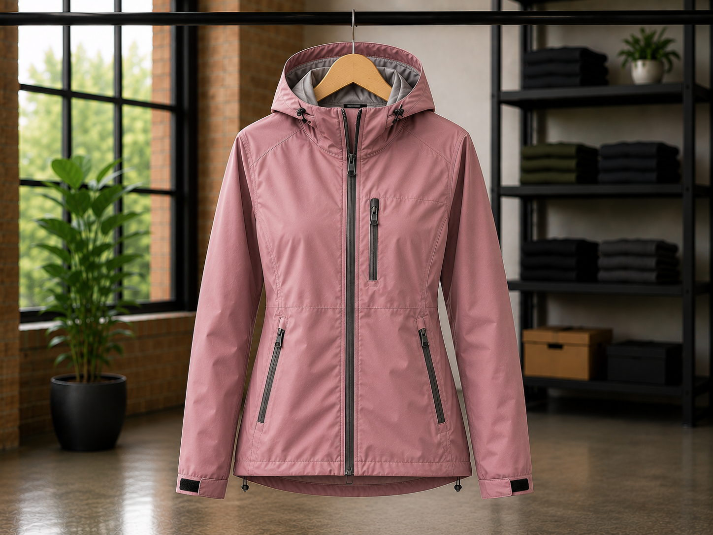 Women's rainwear collection with waterproof jackets and pants for outdoor activities in wet weather conditions