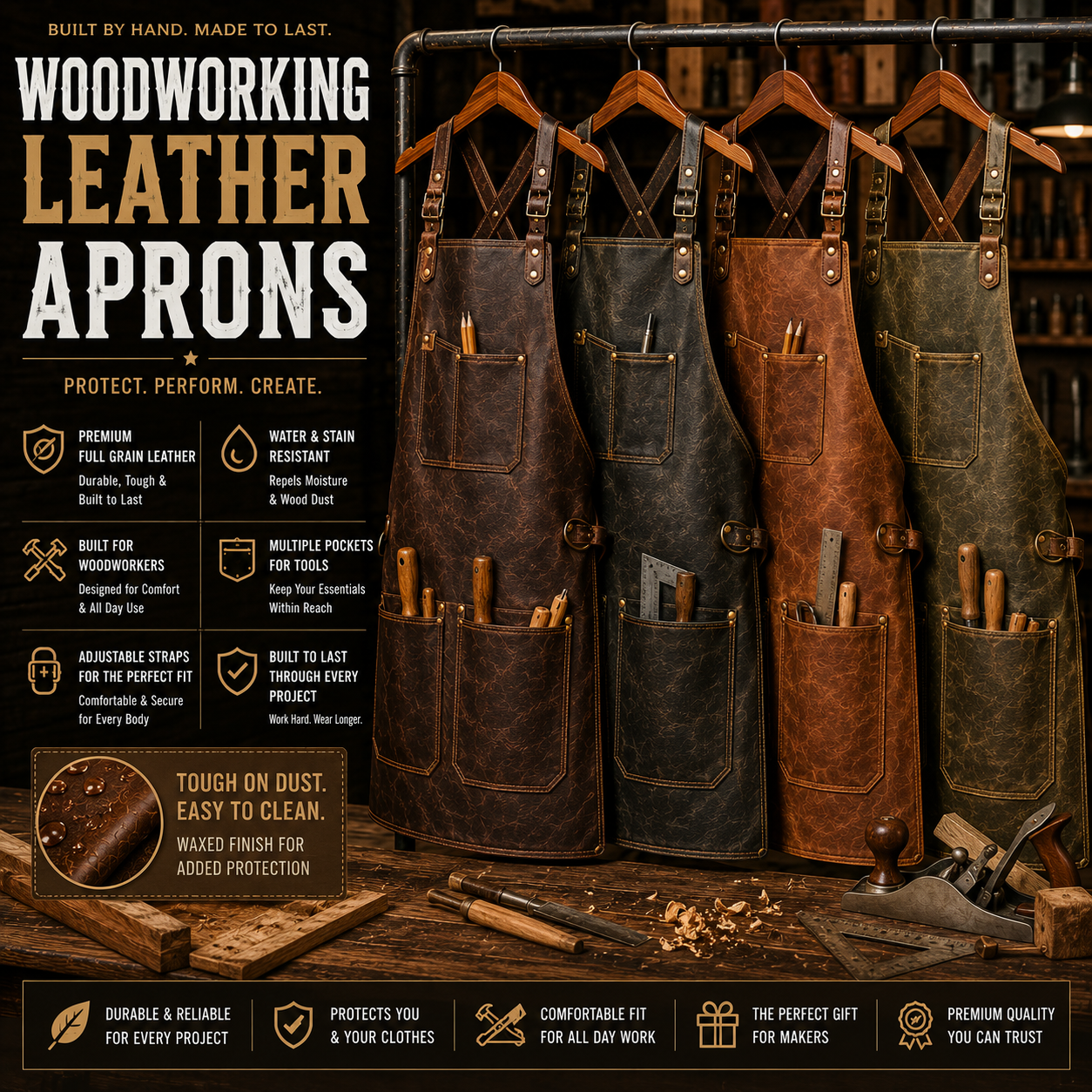 Woodworking Leather Aprons Manufacturer – Custom woodworking leather aprons wholesale by Eco Jersey