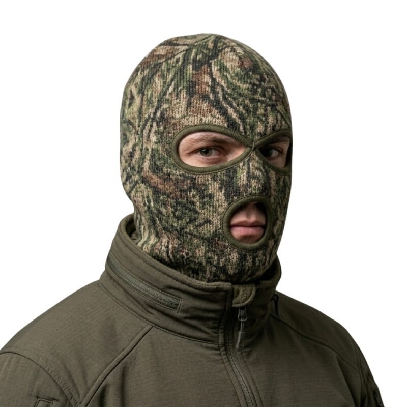 camo ski mask wearing