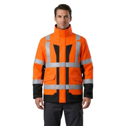 Model wearing Flame Resistant Jacket